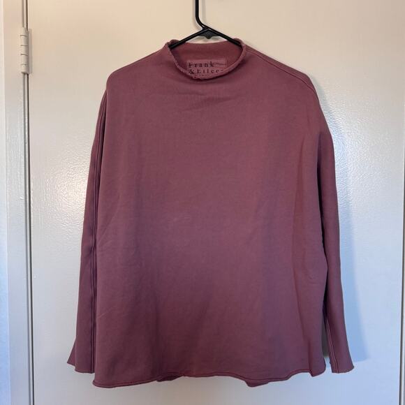 Frank & Eileen Long Sleeve Funnel Neck Capelet in Terracotta Size Small - Picture 3 of 6